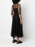 short-sleeved tulle midi dress